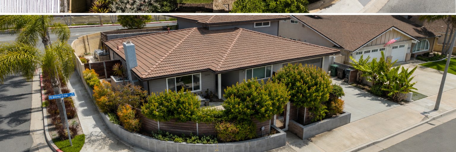 Aerial street view of the property